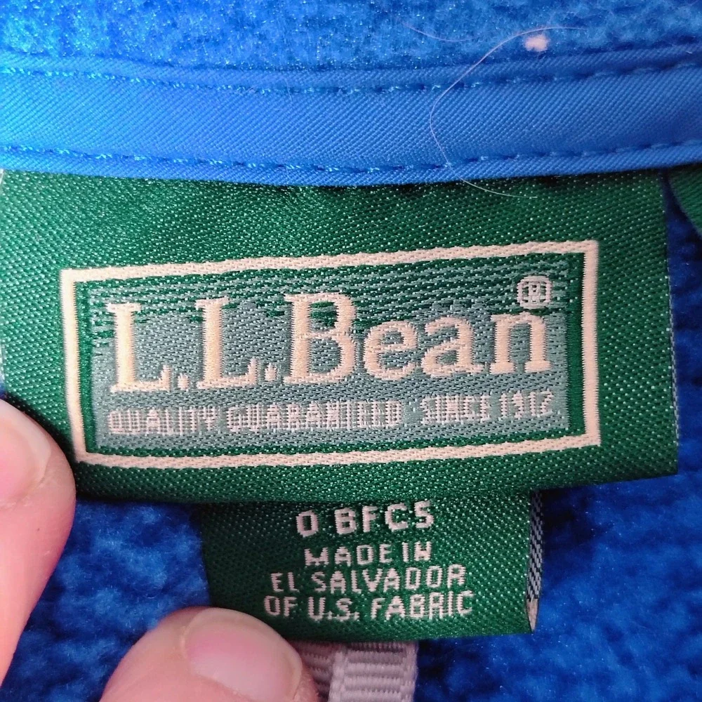 LL Bean Men XXL Tall Blue Fleece Snap Pullover Mock Neck Jacket big tall outdoor
